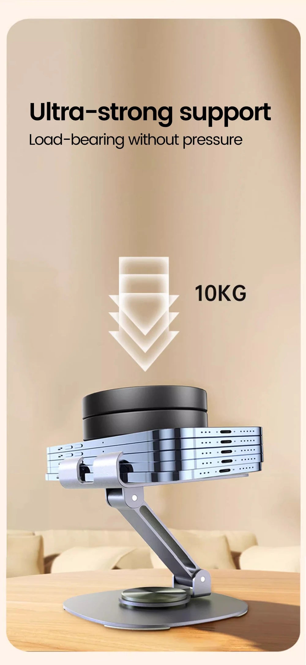 Elough 360° Rotation Portable Tablet Holder For iPad iPhone 15 Xiaomi Folding Lazy Desktop Live Mobile Phone Stand Mount Bracket