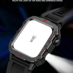 LAXASFIT New Men's Smart Watch LED Flashlight Outdoor Sports Smart Watch Wristwatch Health Monitoring Smart Watch