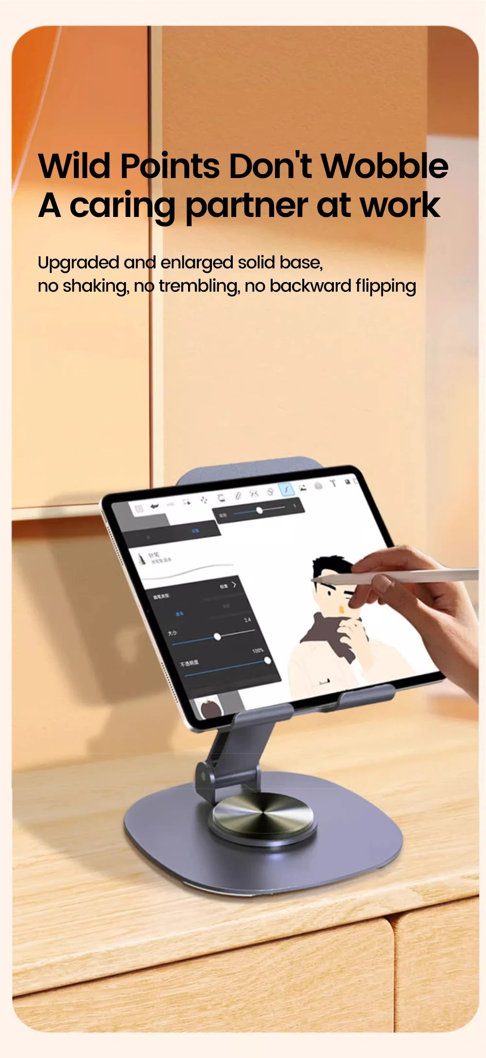 Elough 360° Rotation Portable Tablet Holder For iPad iPhone 15 Xiaomi Folding Lazy Desktop Live Mobile Phone Stand Mount Bracket