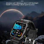 LAXASFIT New Men's Smart Watch LED Flashlight Outdoor Sports Smart Watch Wristwatch Health Monitoring Smart Watch