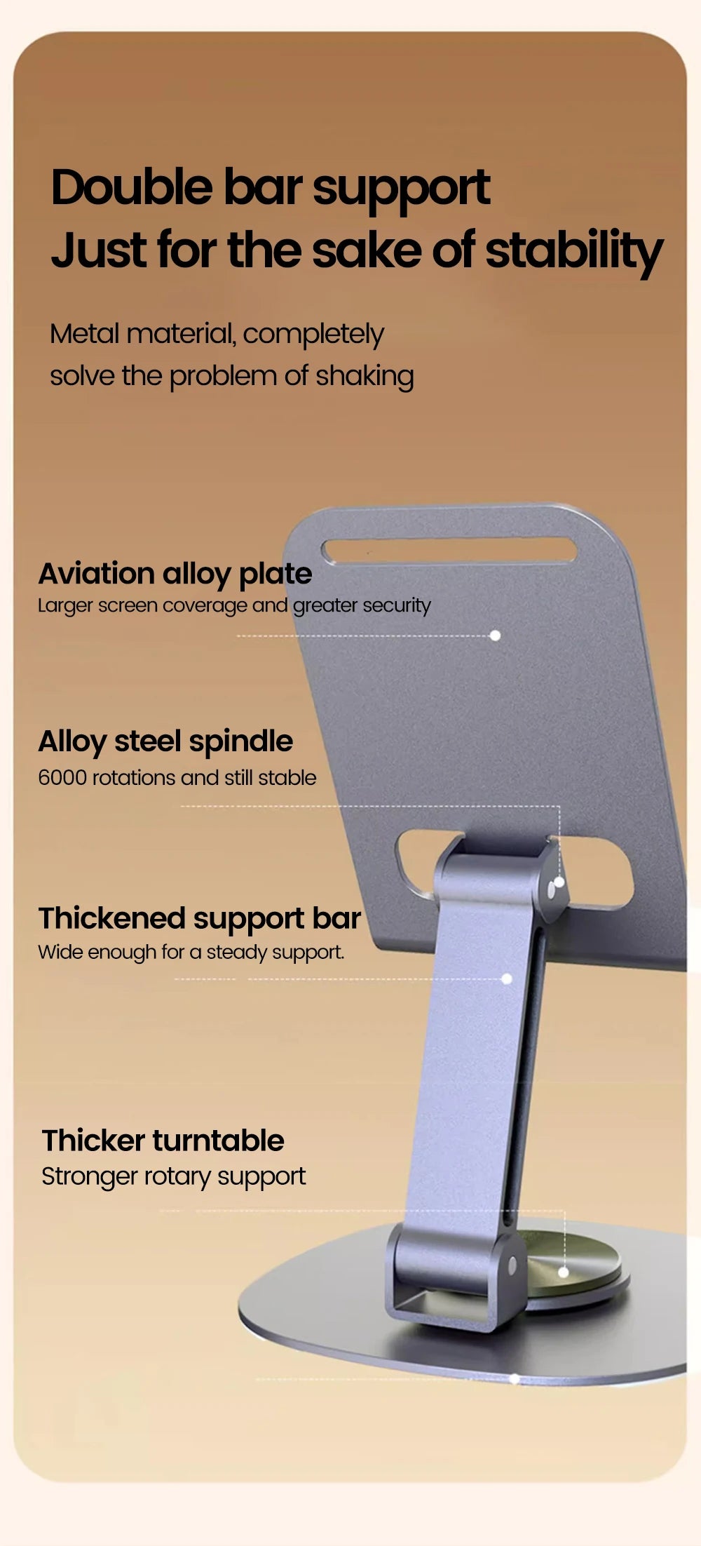 Elough 360° Rotation Portable Tablet Holder For iPad iPhone 15 Xiaomi Folding Lazy Desktop Live Mobile Phone Stand Mount Bracket