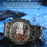 Smartwatch Military Men 360*360 HD Screen Flashlight Health Monitoring Waterproof Heart Rate BT Call Smart Watch For Android IOS