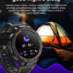Smartwatch Military Men 360*360 HD Screen Flashlight Health Monitoring Waterproof Heart Rate BT Call Smart Watch For Android IOS