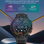 Smartwatch Military Men 360*360 HD Screen Flashlight Health Monitoring Waterproof Heart Rate BT Call Smart Watch For Android IOS