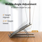 Aluminum Alloy Laptop Stand, Adjustable Foldable Portable Laptop Stand, Anti-Slip Lift Cooling Stand