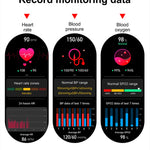 Smartwatch Military Men 360*360 HD Screen Flashlight Health Monitoring Waterproof Heart Rate BT Call Smart Watch For Android IOS