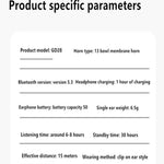 Bluetooth Earphone Clip On Monaural Inear Motion Stereo Bone Conduction Gd28 Business Wireless Earphone Mini Monaural Tws