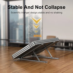 Aluminum Alloy Laptop Stand, Adjustable Foldable Portable Laptop Stand, Anti-Slip Lift Cooling Stand