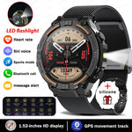 Smartwatch Military Men 360*360 HD Screen Flashlight Health Monitoring Waterproof Heart Rate BT Call Smart Watch For Android IOS