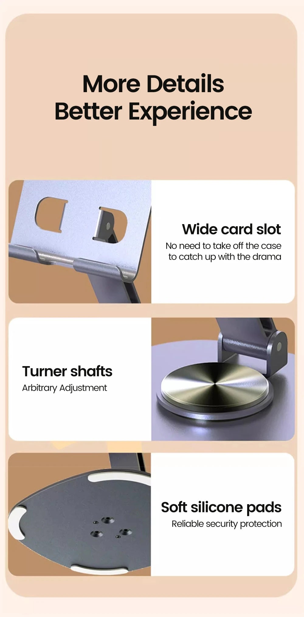 Elough 360° Rotation Portable Tablet Holder For iPad iPhone 15 Xiaomi Folding Lazy Desktop Live Mobile Phone Stand Mount Bracket