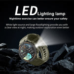 Smartwatch Military Men 360*360 HD Screen Flashlight Health Monitoring Waterproof Heart Rate BT Call Smart Watch For Android IOS