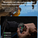 Smartwatch Military Men 360*360 HD Screen Flashlight Health Monitoring Waterproof Heart Rate BT Call Smart Watch For Android IOS