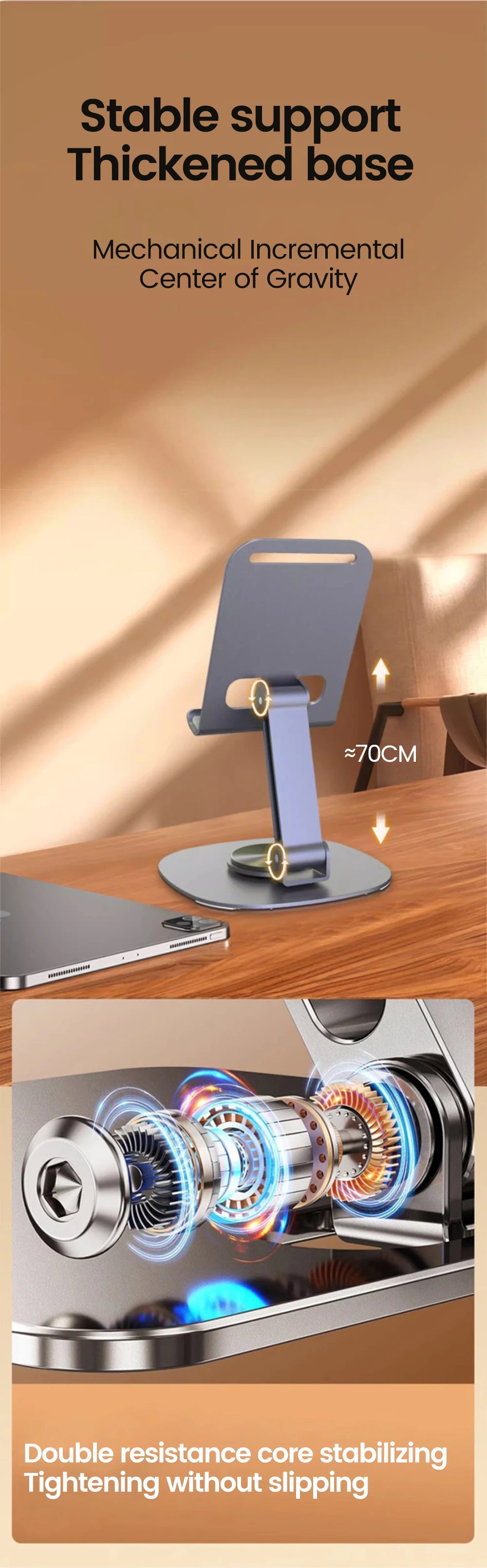 Elough 360° Rotation Portable Tablet Holder For iPad iPhone 15 Xiaomi Folding Lazy Desktop Live Mobile Phone Stand Mount Bracket