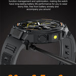 Smartwatch Military Men 360*360 HD Screen Flashlight Health Monitoring Waterproof Heart Rate BT Call Smart Watch For Android IOS