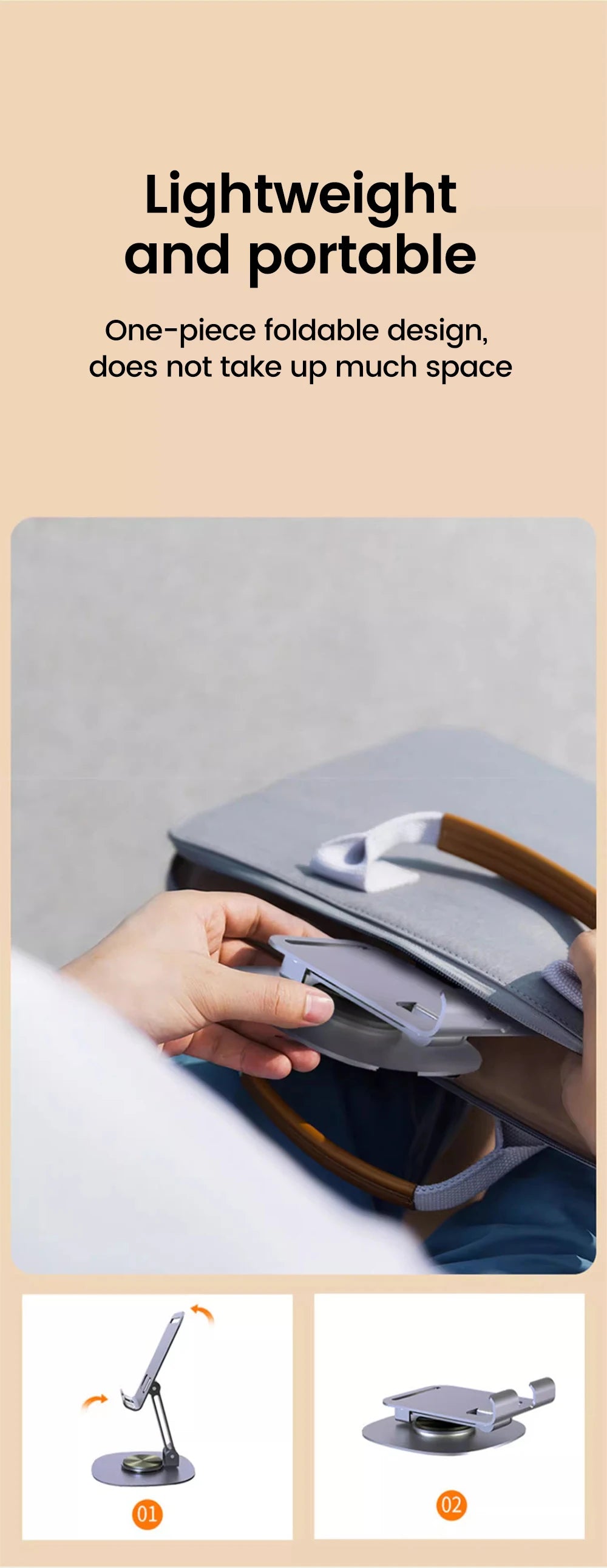 Elough 360° Rotation Portable Tablet Holder For iPad iPhone 15 Xiaomi Folding Lazy Desktop Live Mobile Phone Stand Mount Bracket