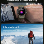 Smartwatch Military Men 360*360 HD Screen Flashlight Health Monitoring Waterproof Heart Rate BT Call Smart Watch For Android IOS